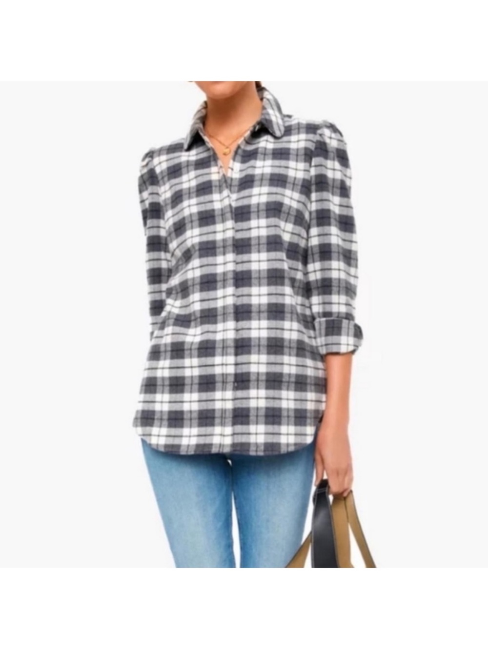 Tuckernuck Black & White Plaid Button-Down Shirt S